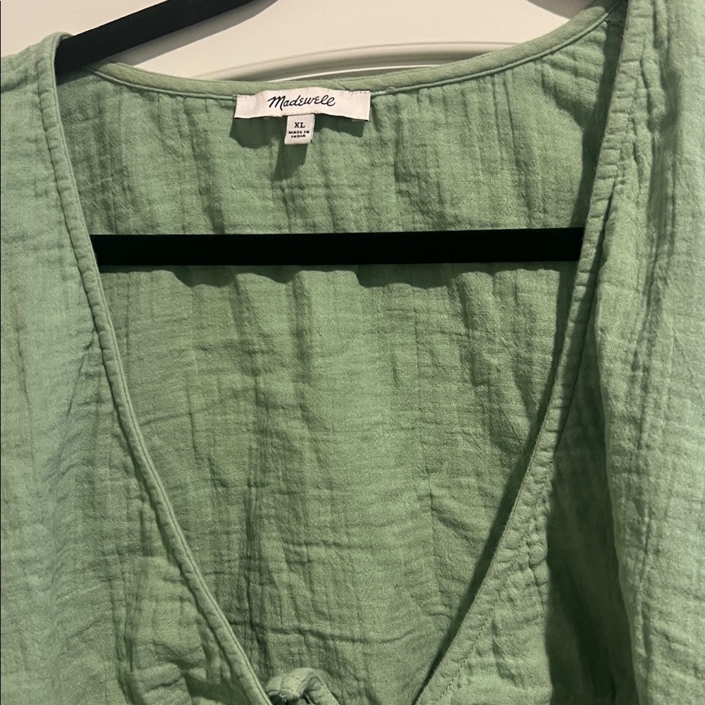 Madewell green double gauze cotton top size XL - Picture 2 of 3